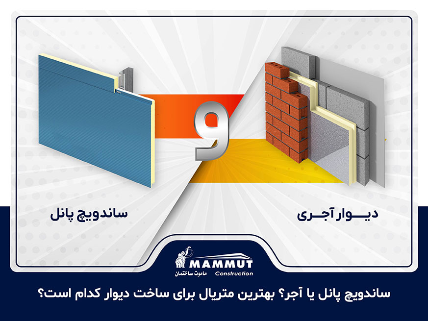 برتری ساندویچ پانل دیواری نسبت به آجر